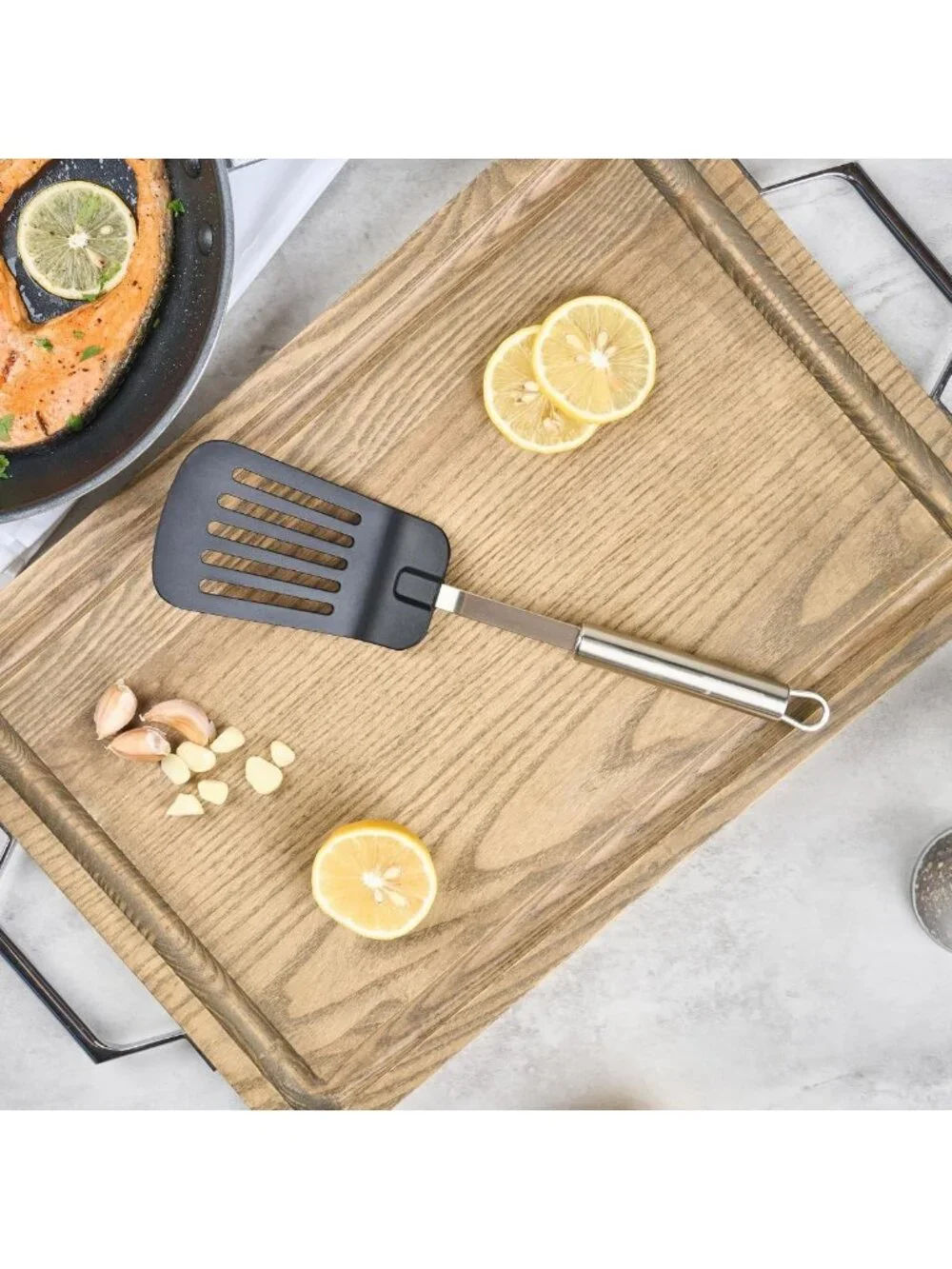 Large Heat-Resistant Slotted Turner Spatula Set - Non-Stick, Dishwasher Safe, 6